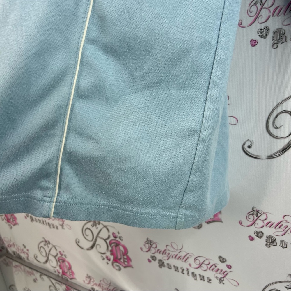 Descente sweater half zip collared pin stripes warm Light Blue white Sweater - Picture 6 of 15